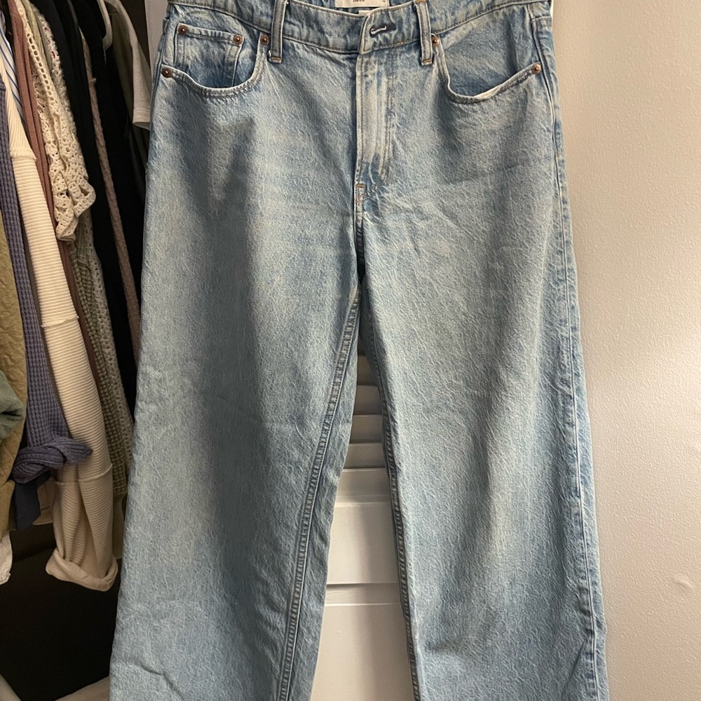 Abercrombie & Fitch Curve Love Light Wash Baggy Jeans